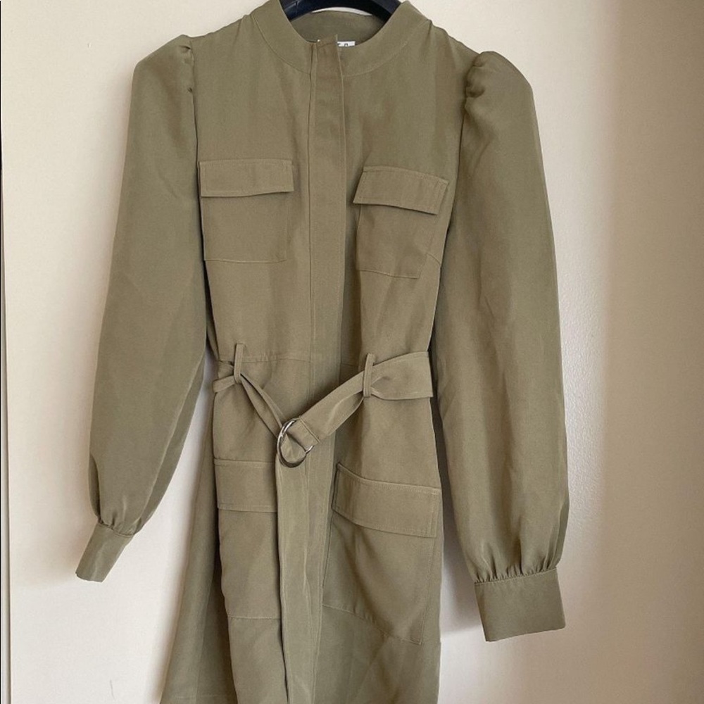 | ZIp-Up Mini Dress| S | Olive | CD02177 | Sample Sale